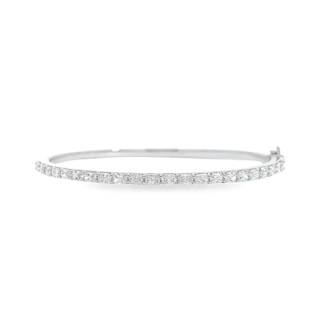 White Gold Bangle With 22 Radiant Cut Diamonds Weighing 2.10cts
