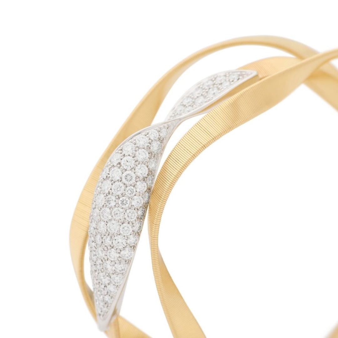 18K Marrakech 3-Strand Bracelet With Pave Diamonds - 7.5"