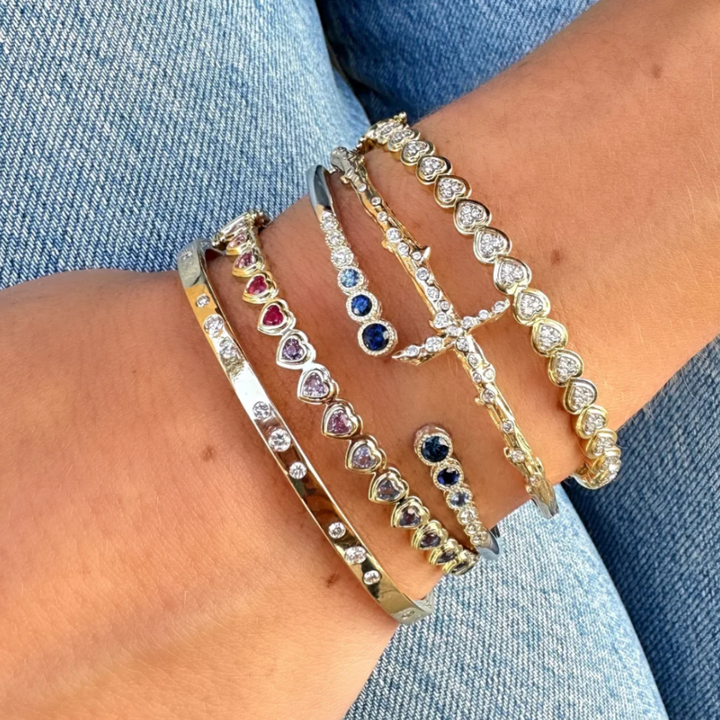 Two Tone Ombre Sapphire and Diamond Cuff