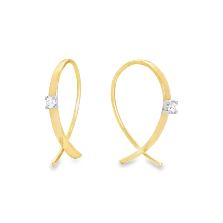 Mini Solo Diamond Upside Down Hoops