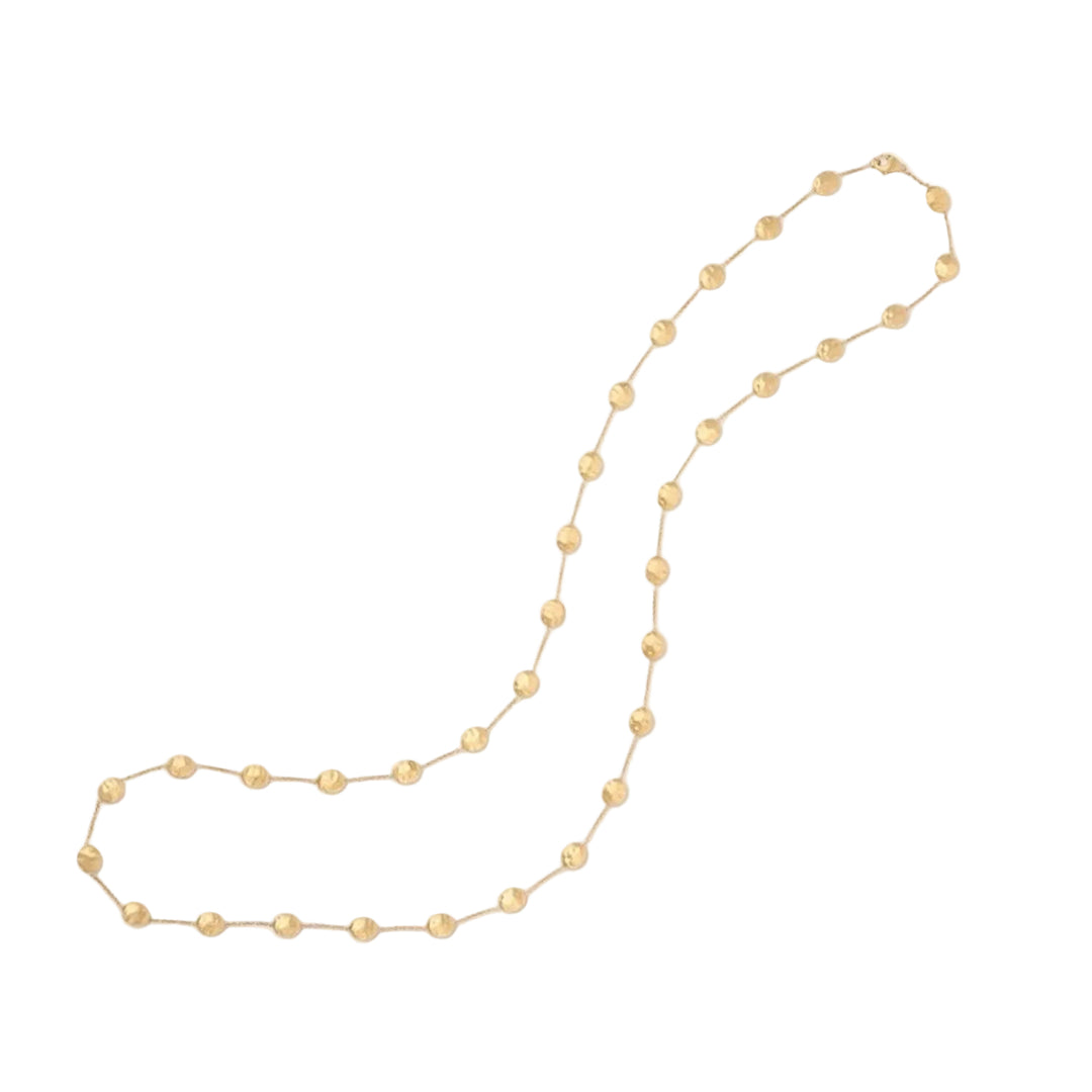 18K Yellow Gold Large Bean Long Necklace - 36"