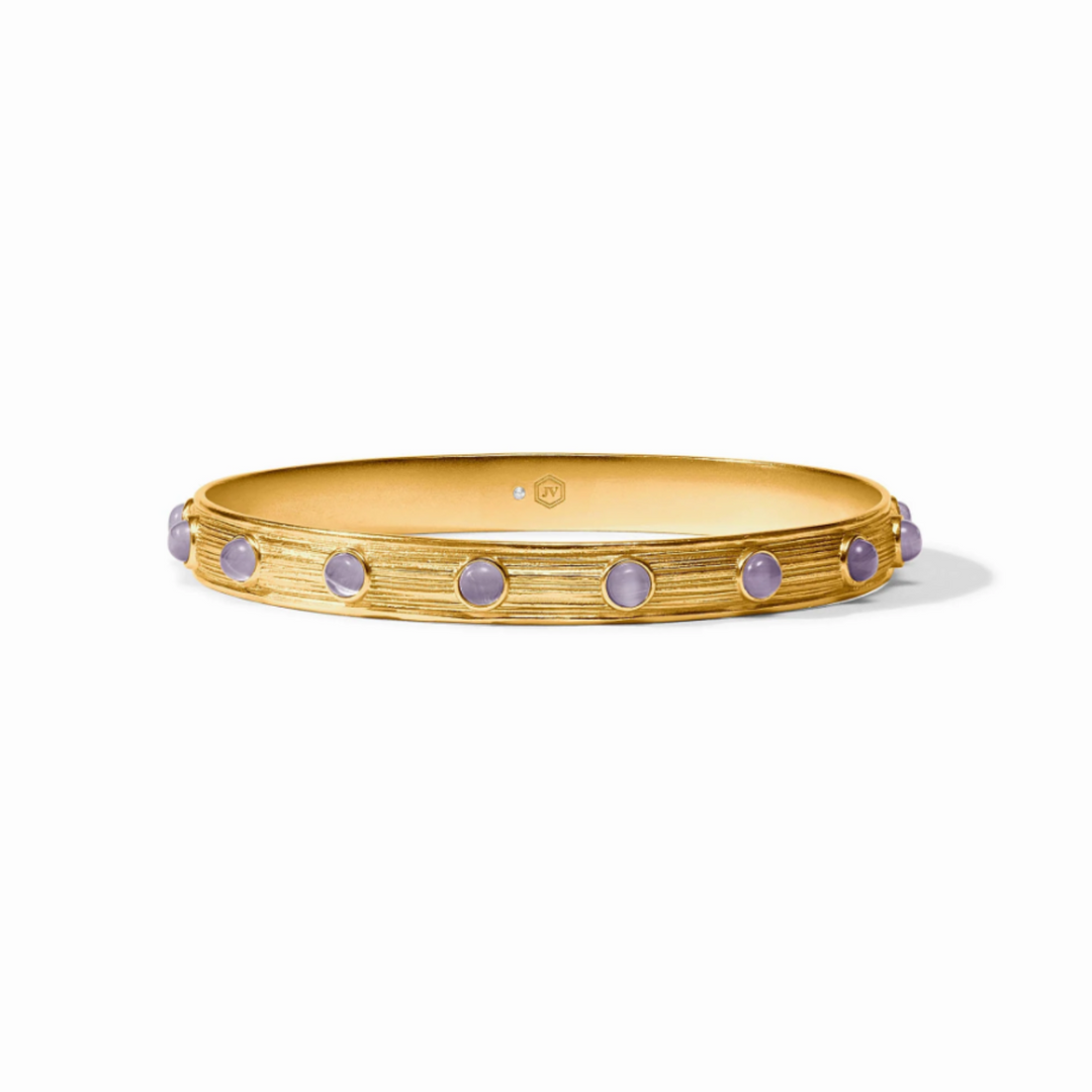 Cobblestone Stone Bangle With Blue Cat's Eye - 8"