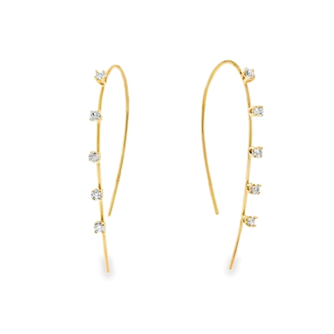 Small Solo Hooked On Hoop Earrings With Diamonds
