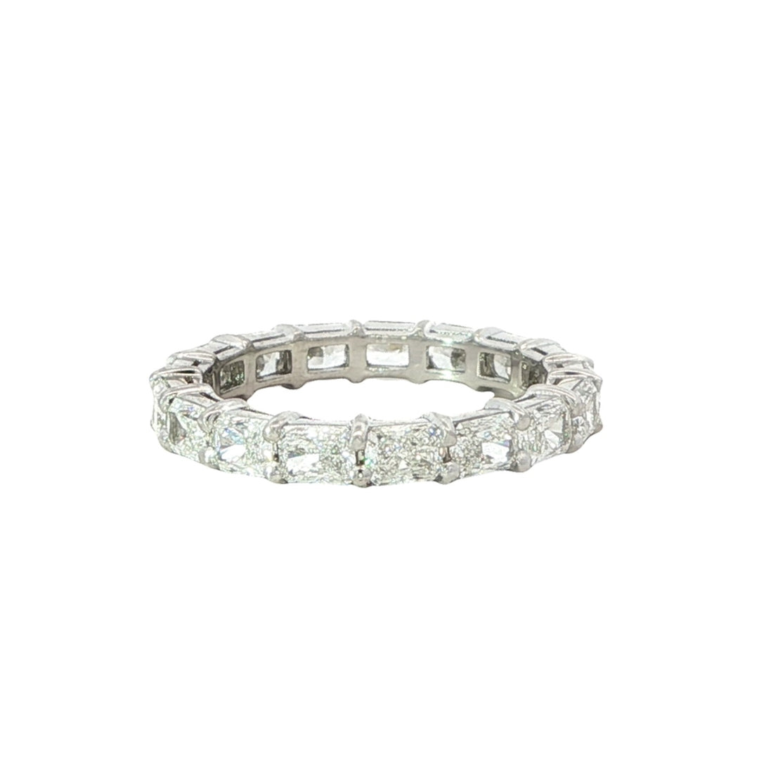 Platinum Diamond Eternity Band With East West Radiant Cut Diamonds Weighing 2.62cts - Size 5.25