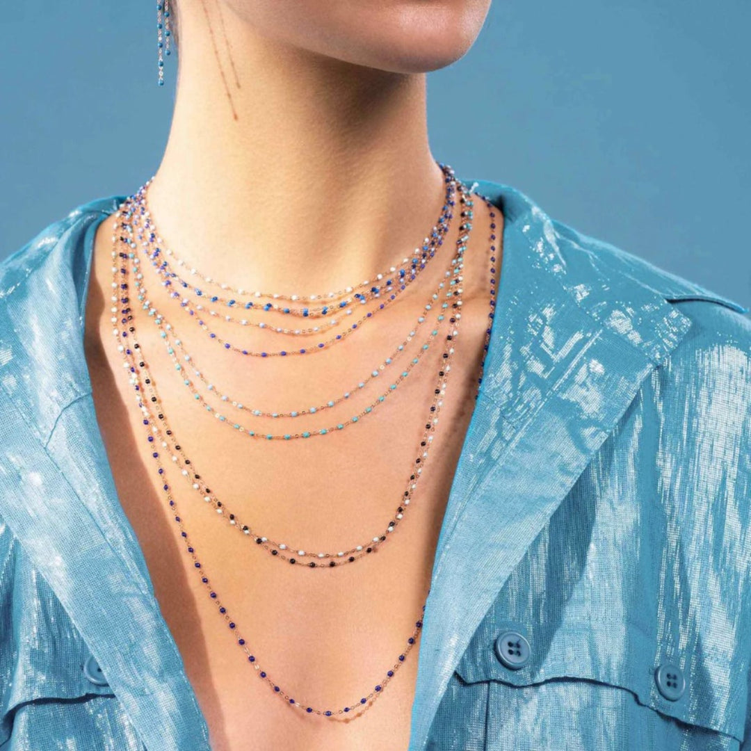 Classic Gigi Baby Blue Necklace - 19.7"