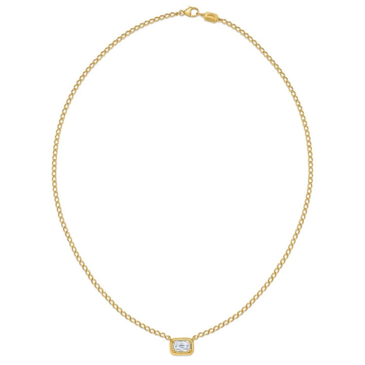 18K Yellow Gold Pendant Necklace With Bezel Set Ashoka Diamond - 16"