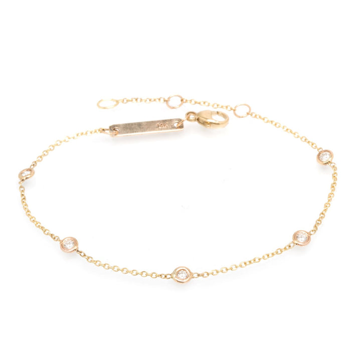 14K Gold Diamond by the Yard Station Bracelet