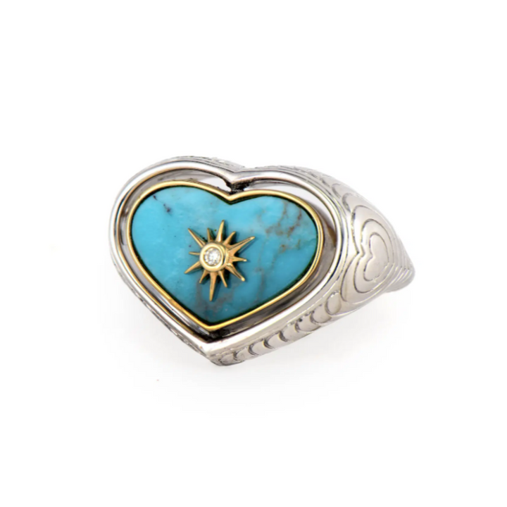 Mixed Metal Love Explosion Rainbow Flip Ring - Size 7