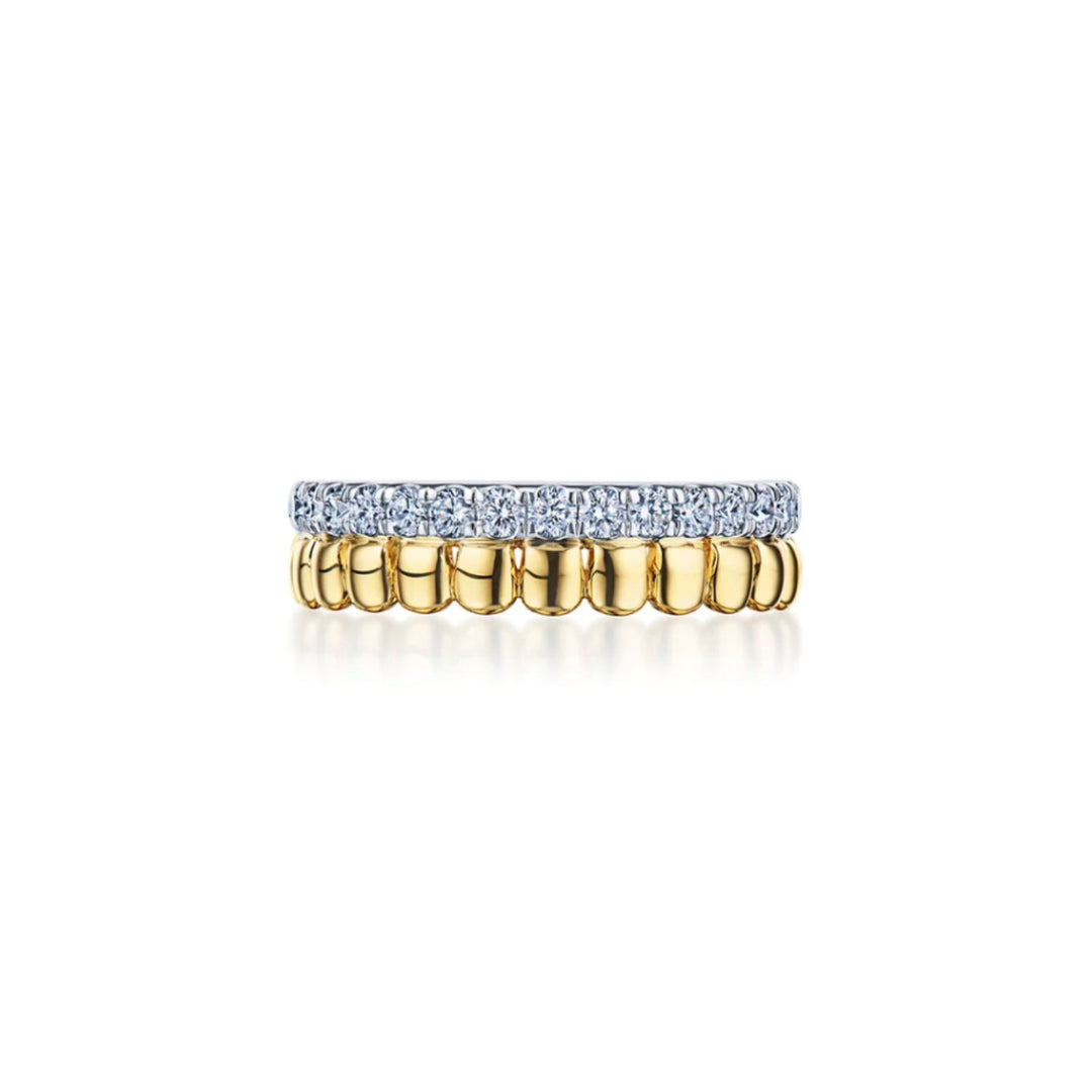18K Yellow Gold And White Gold Sirena Diamond Ring - Size 6