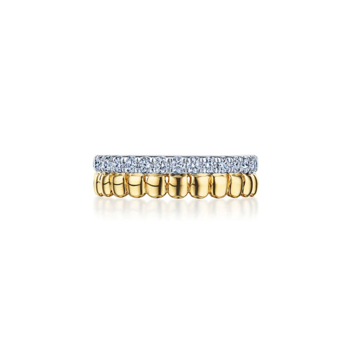 18K Yellow Gold And White Gold Sirena Diamond Ring - Size 6