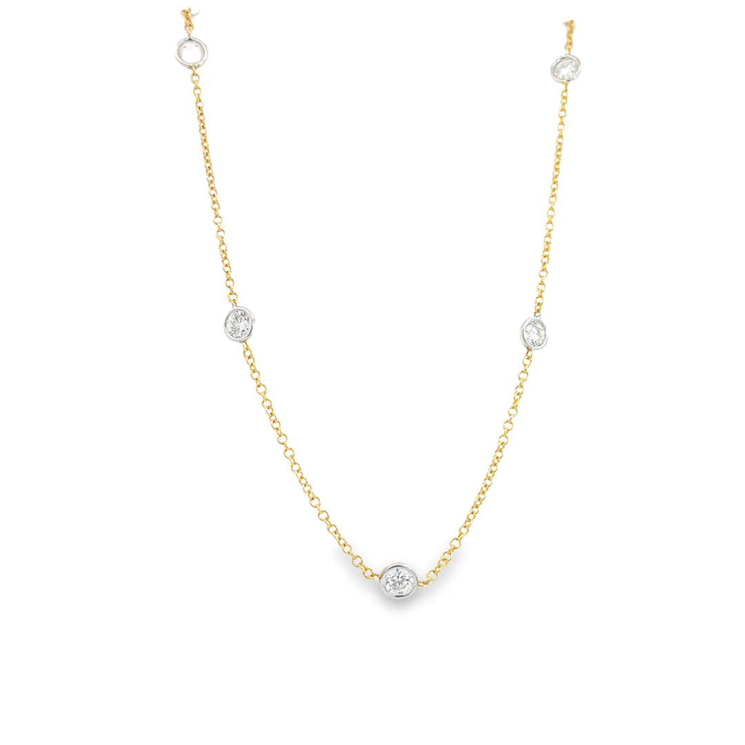 18K Gold Diamond Station 20" Necklace