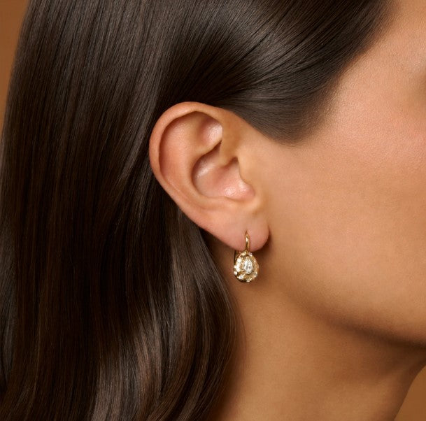 Astrid Leverback Hoops With Pear Shaped Diamonds