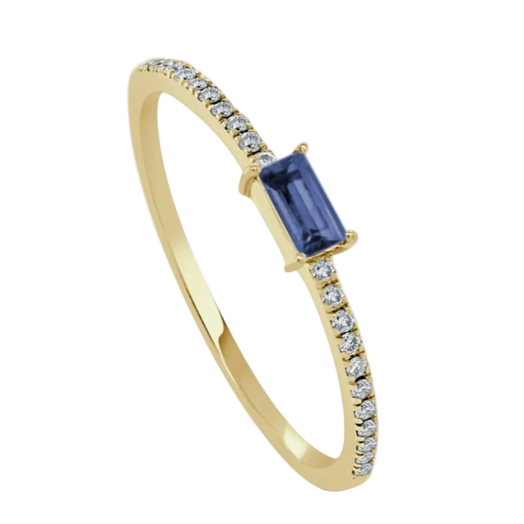 Sapphire and Diamond Birthstone Ring