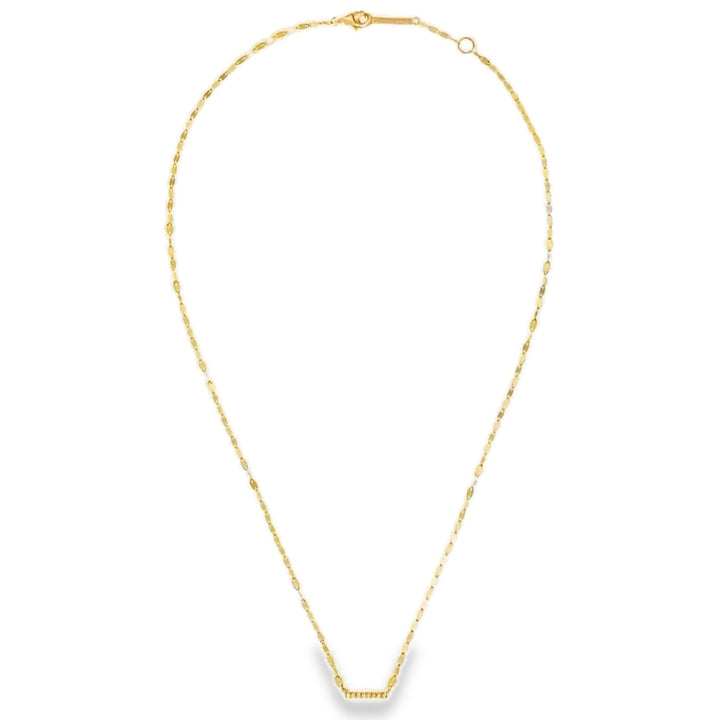 14K Gold Mini Diamond Bar Pendant Necklace