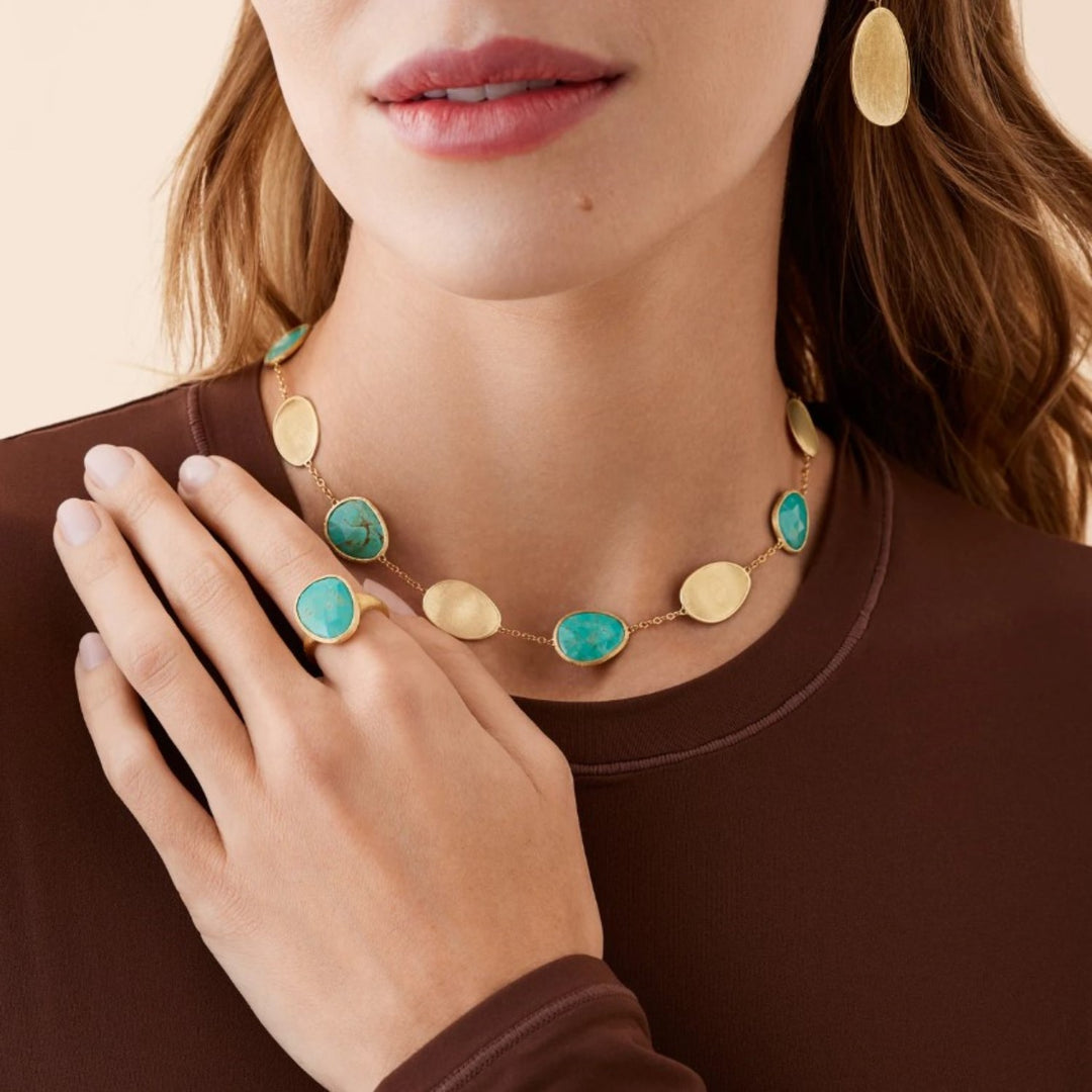 18K Yellow Gold Ring with Turquoise