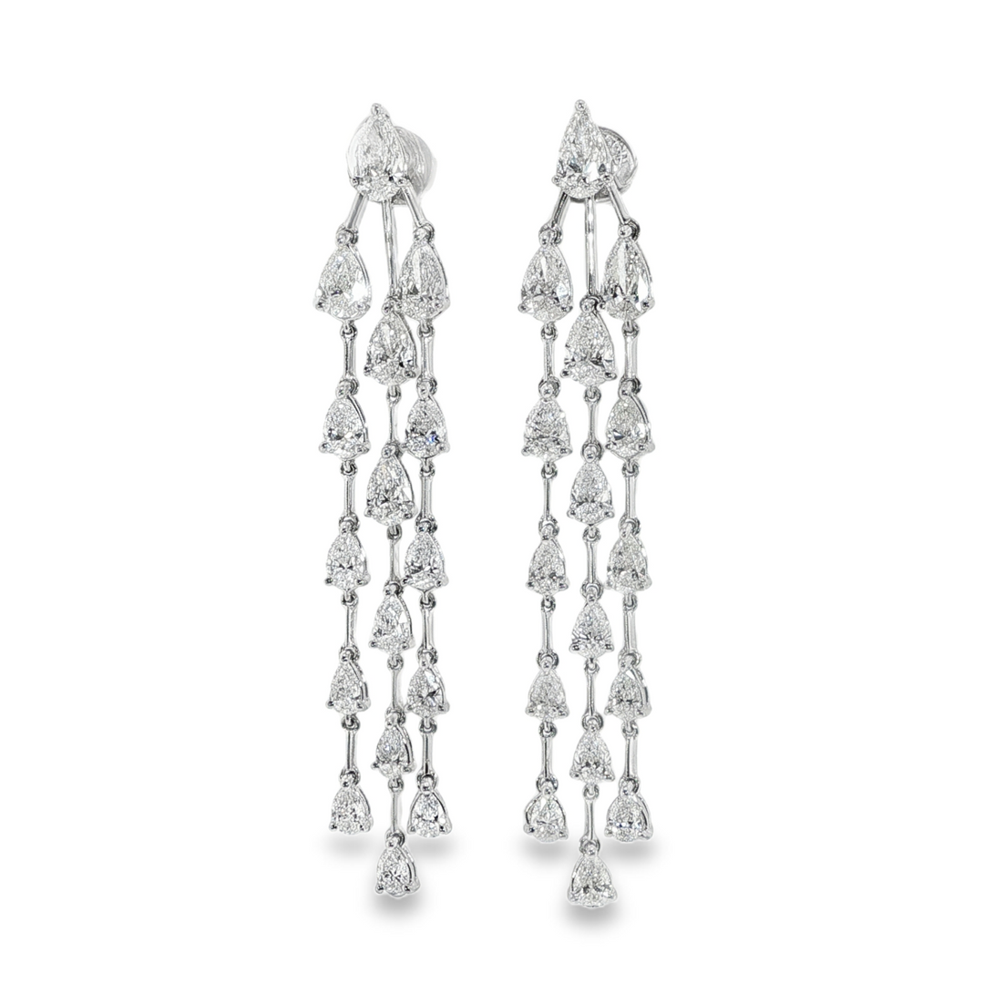 Pear Shaped Diamond Chandelier Earrings