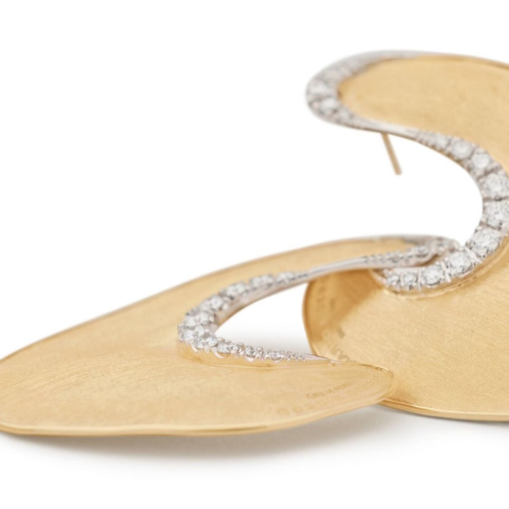 18K Lunaria Earrings With Round Diamonds