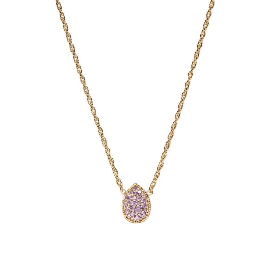 Amethyst Birthstone Teardrop Delicate Necklace