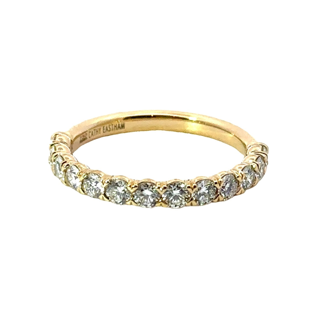 18K Yellow Gold Flush Fit Silk Prong Set Half Band Weighing 0.76cts - Size 6.5