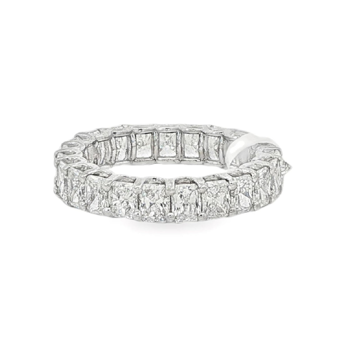 Platinum Radiant Cut Diamond Band Weighing 3.88cts - Size 6