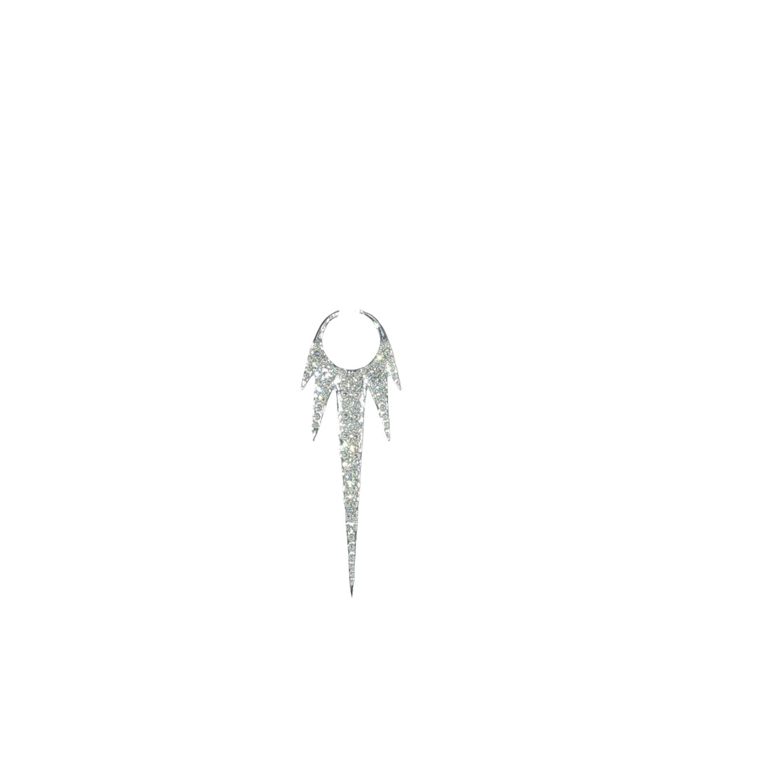 14K White Gold Long Love Explosion Starburst Charm - Single