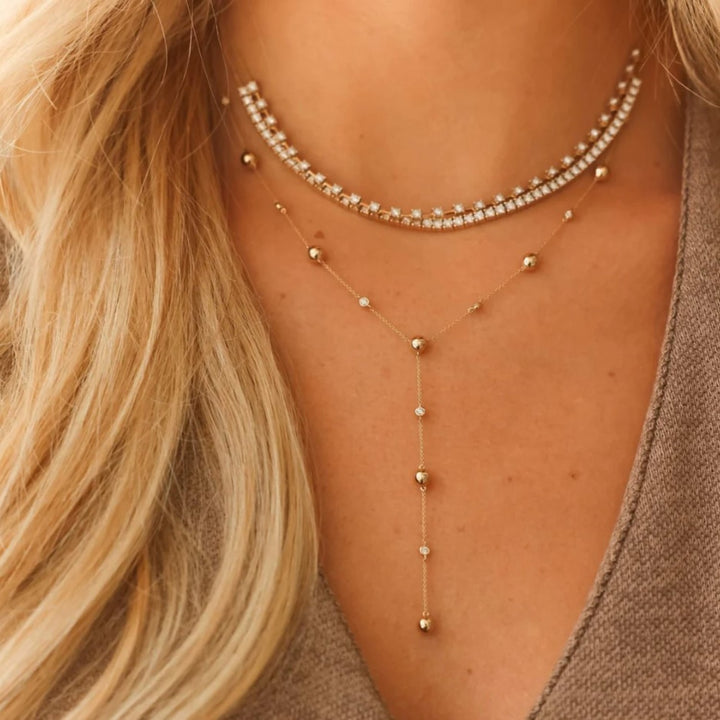 Poppy Rae Pebble Lariat Necklace - 18"