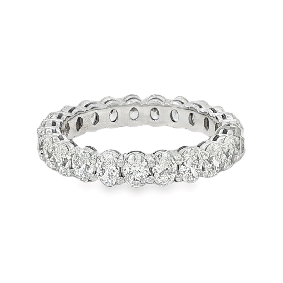 White Gold Oval Cut Diamond Band Weighing 2.37cts - Size 6