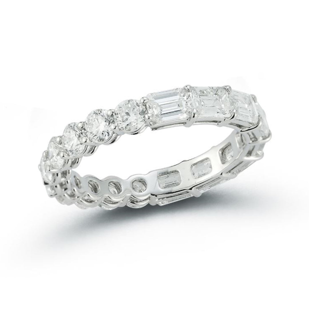 14K White Gold Two Sided Diamond Eternity Ring