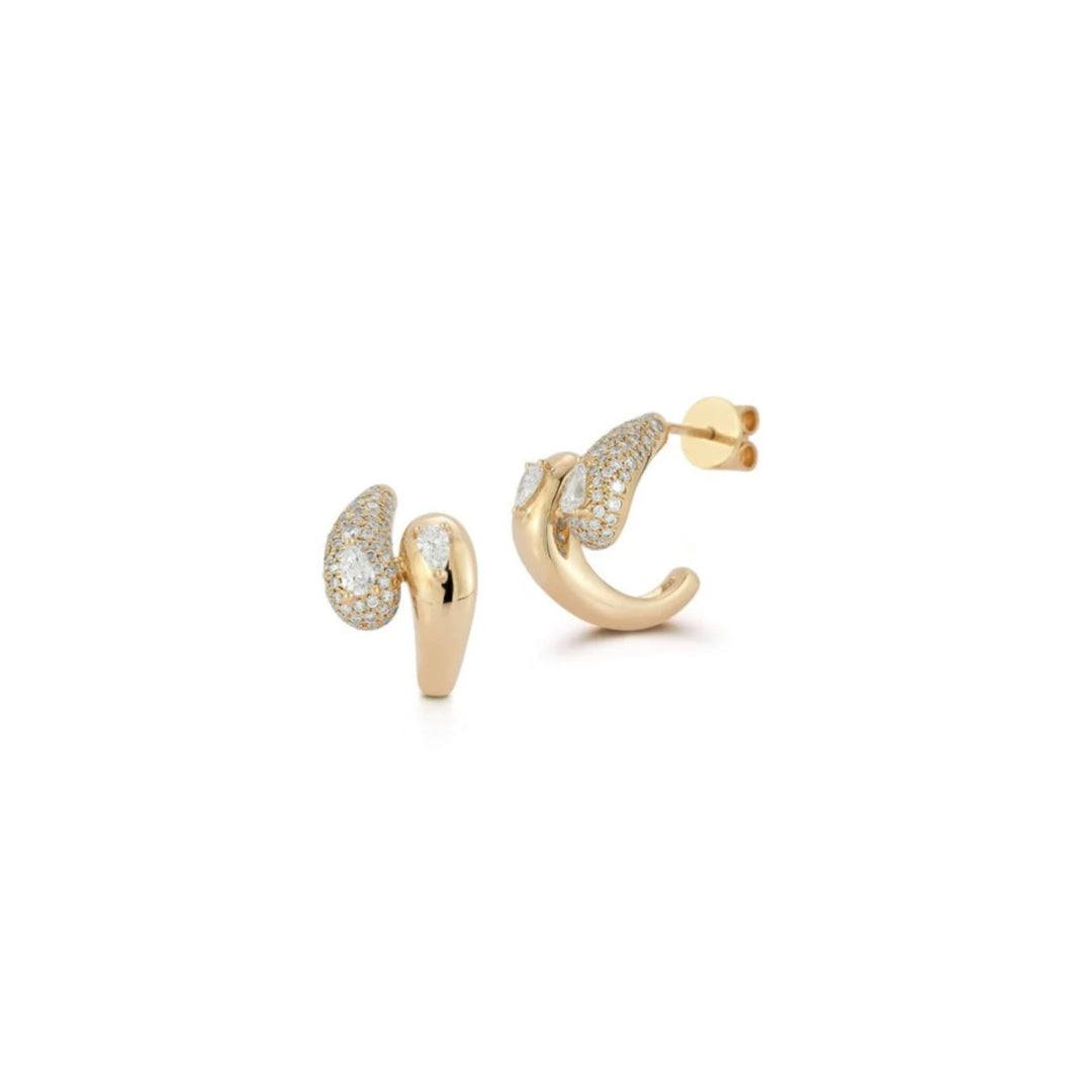 Taylor Elaine Pave Diamond Bypass Hoops