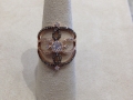 DM Kordansky 14KT Rose Gold Lace Ring with Champagne and White Diamonds
