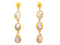 24KT Gold Pearl Drop Earrings