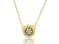 Lika Behar 24KT Gold and Oxidized Sterling Silver Center with Diamonds Krissy Necklace on an Adjustable All Gold Chain