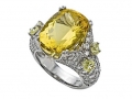 Rudolf Friedmann Yellow Beryl and Diamond Ring